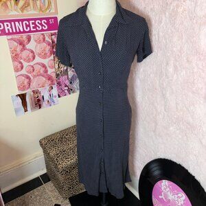 Eddie Bauer Navy blue polka dot dress